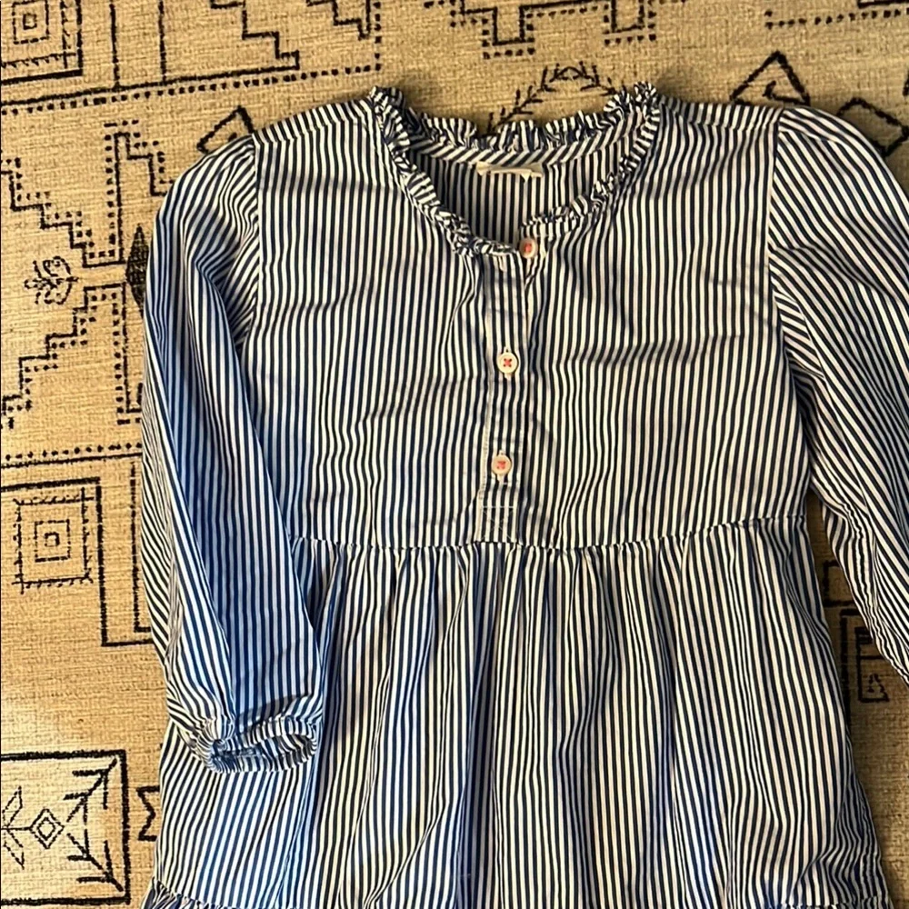 Nwot J. Crew Blue Pinstripe Tiered Cotton Dress 6T‎